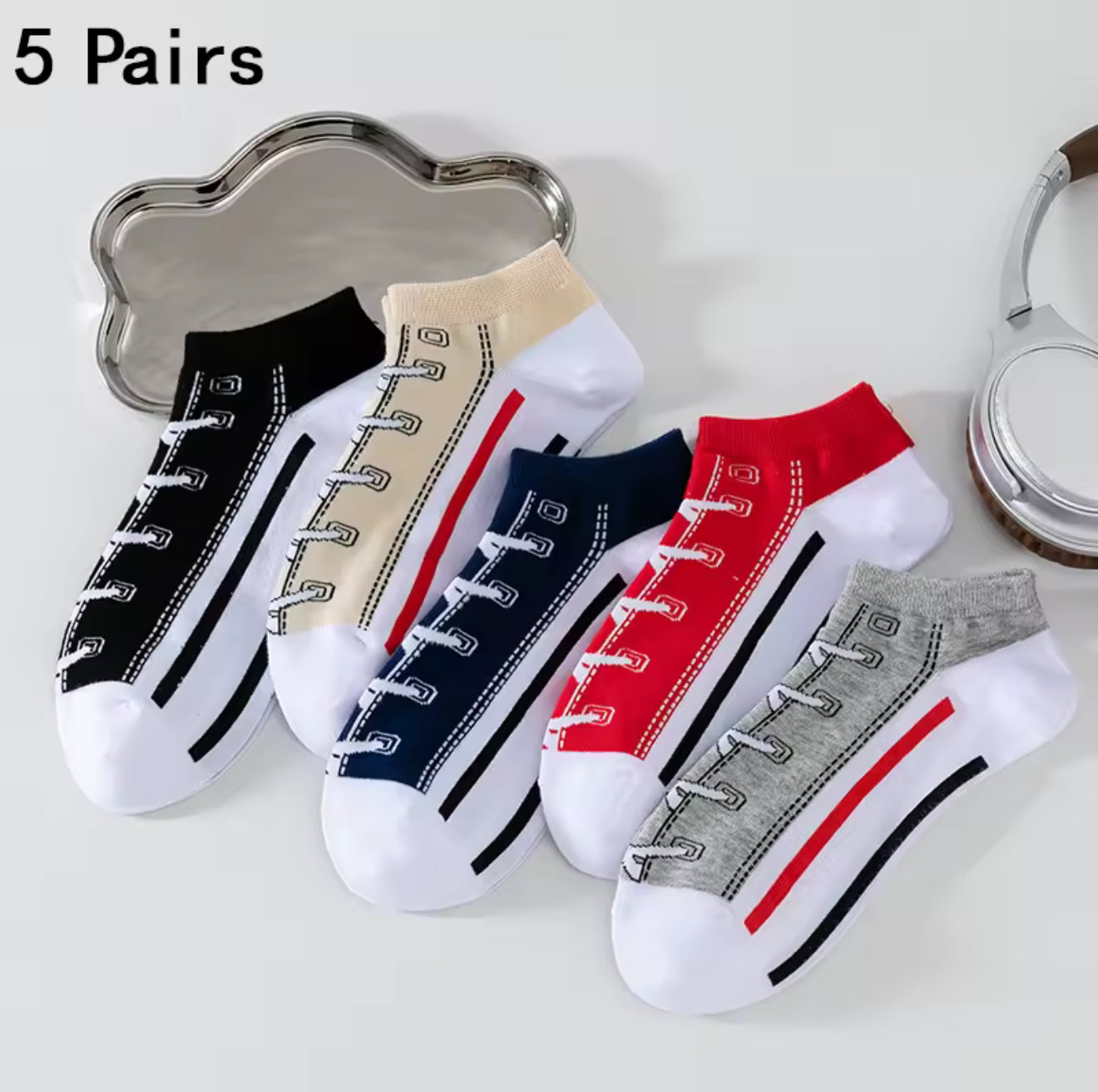 5 pair sports socks